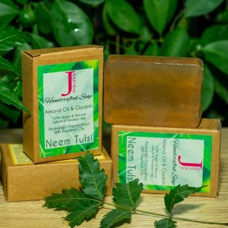 Neem Tulsi Handcrafted Soap by JNatural Handmade Using Essential Oil