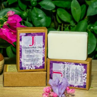 Lavender Triple Butter Soap by JNatural Handmade Using Essential Oil