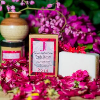 Rose Triple Butter Soap by JNatural Handmade Using Essential Oil
